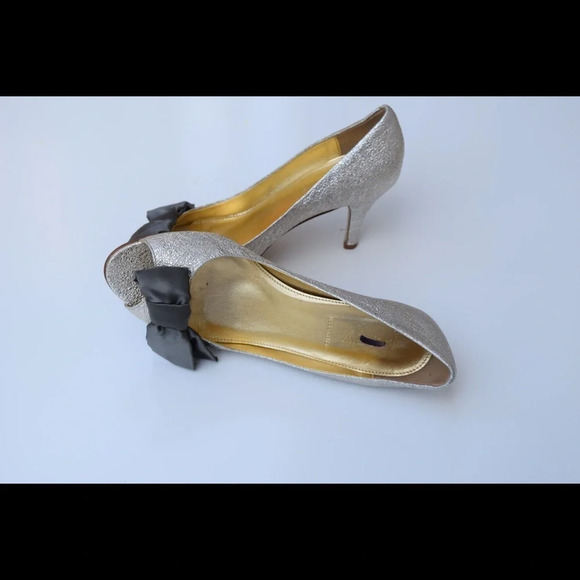 J. Crew Lulu metallic peep toe pumps - Picture 3 of 8